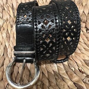 Brighton vintage leather cut out belt large-34